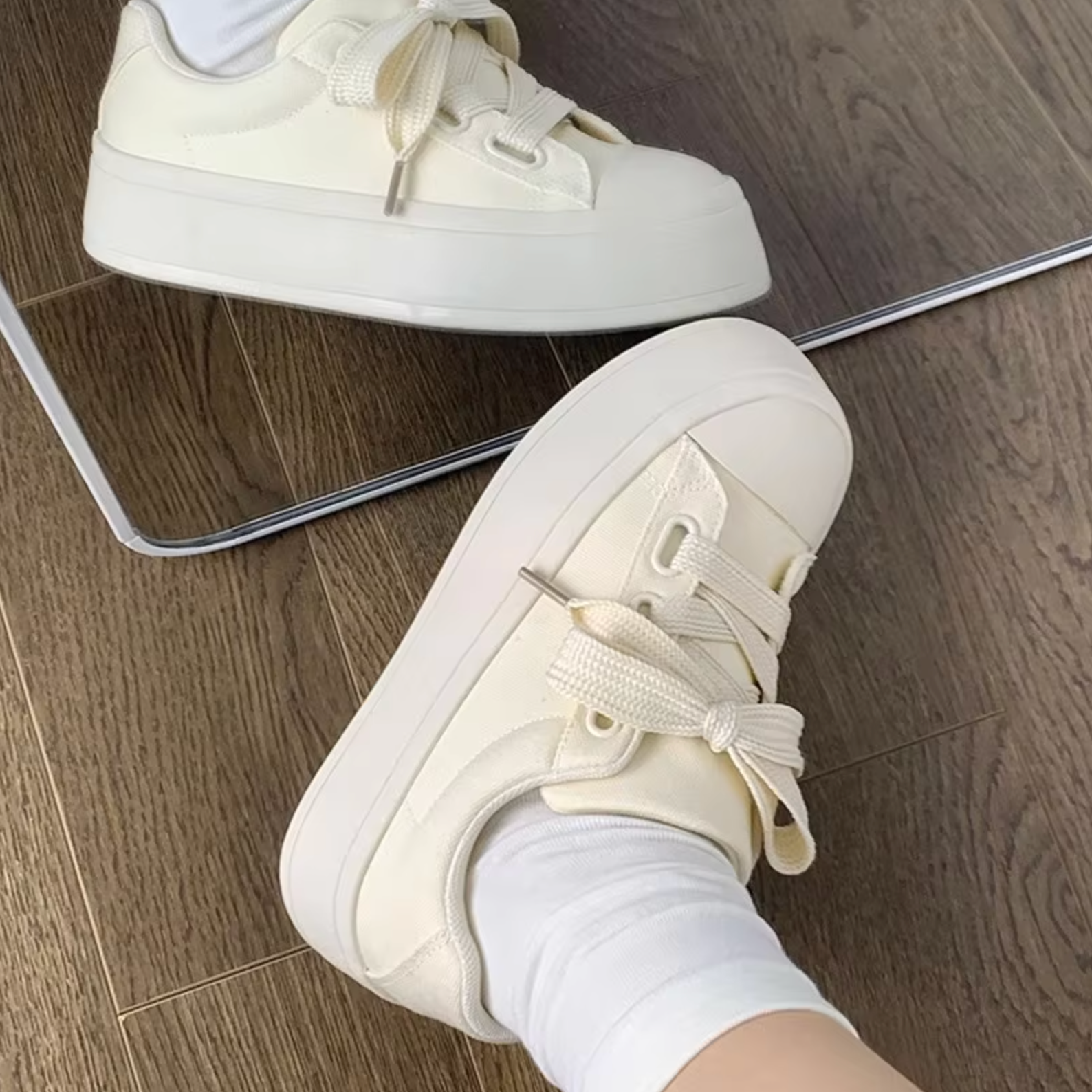 Kvinnors Sneakers Platå Textil Syntet-2