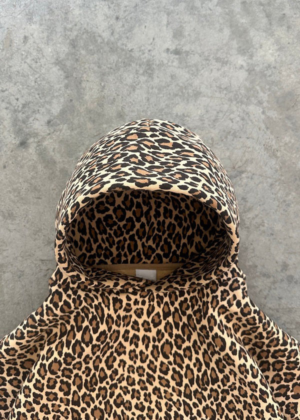 Dam Hoodie och Joggingbyxor Set Leopardmönster Polyester Blend-5