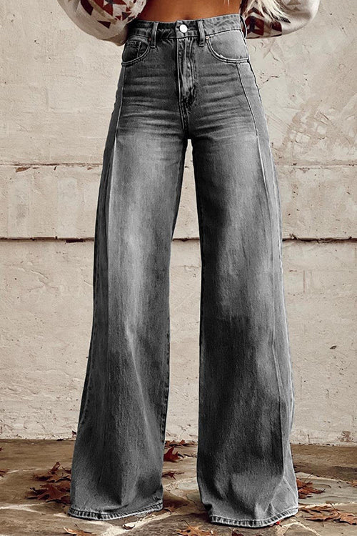 Variant image for Dam Bred Ben Denimbyxor Avslappnad Tvättad 70% Bomull-5