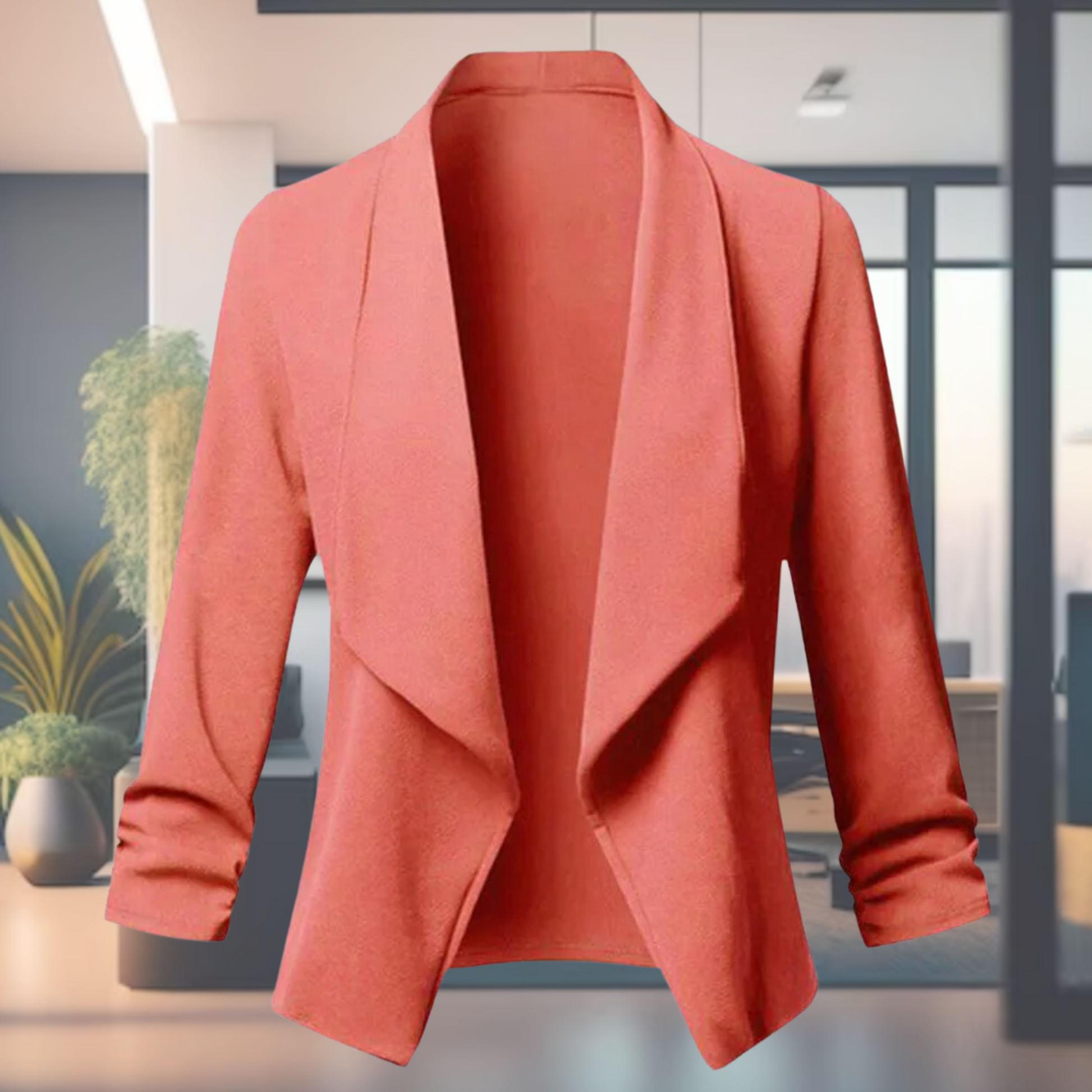 Kvinna Blazer Tunn Snitt Polyester-3