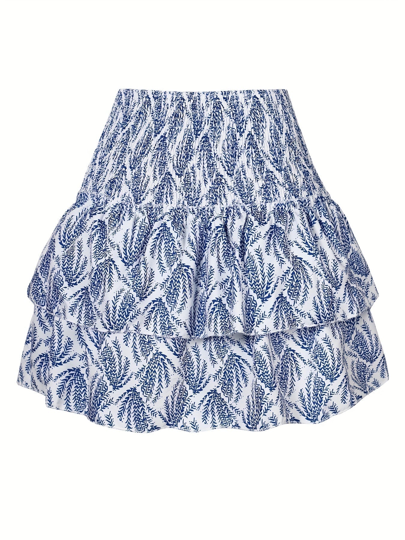 Variant image for Kvinna Casual Kjol Kapslad Nederkant Polyester Tropiskt Mönster-11