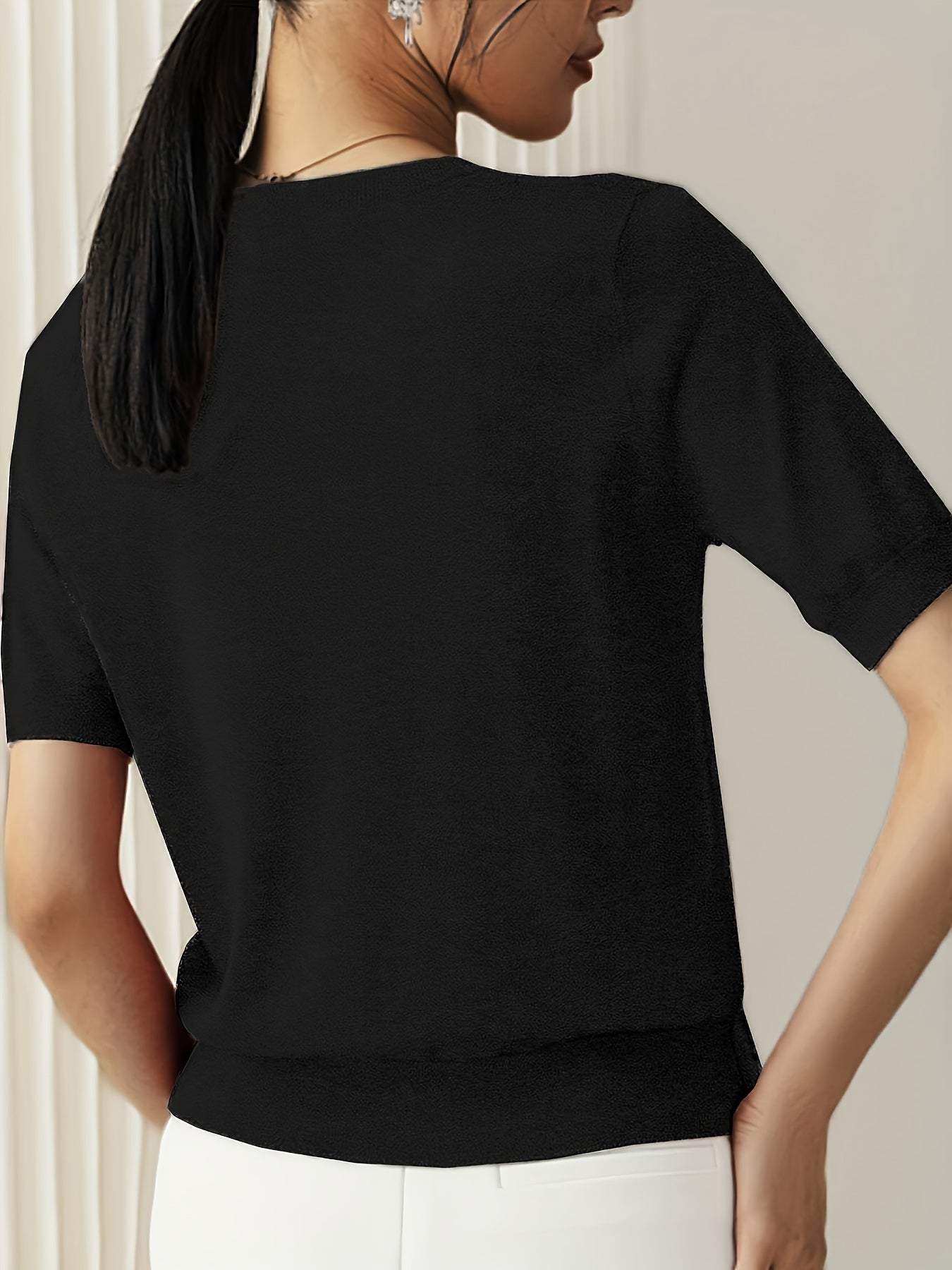 Dam T-Shirt Kortärmad Cirkulär Halsringning Stretchig-3