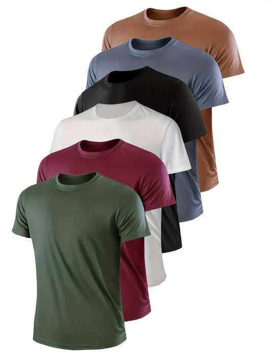 Herr T-shirt Snabbtorkande Modern Passform Polyester-1