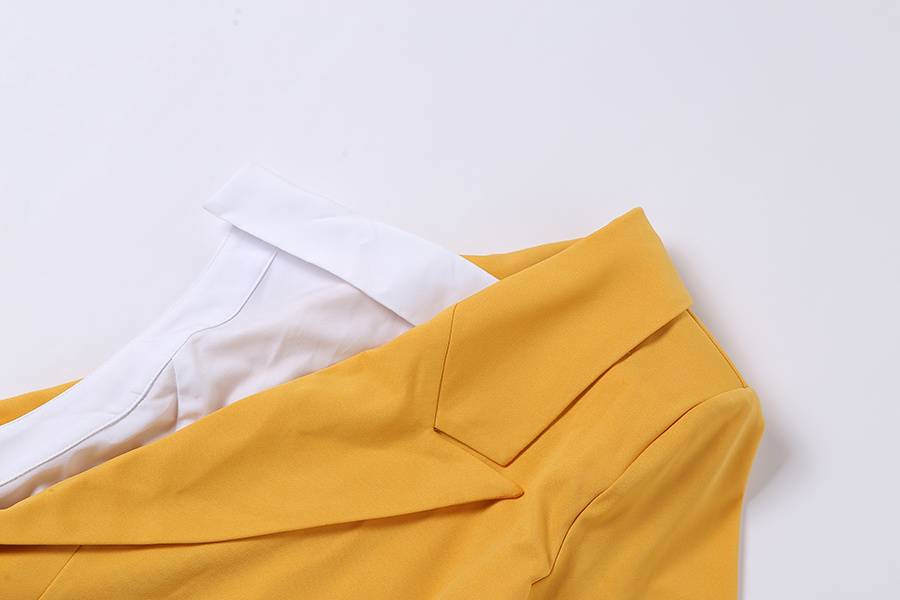 Dam Blazer Asymmetrisk Design Polyester Spandex-4