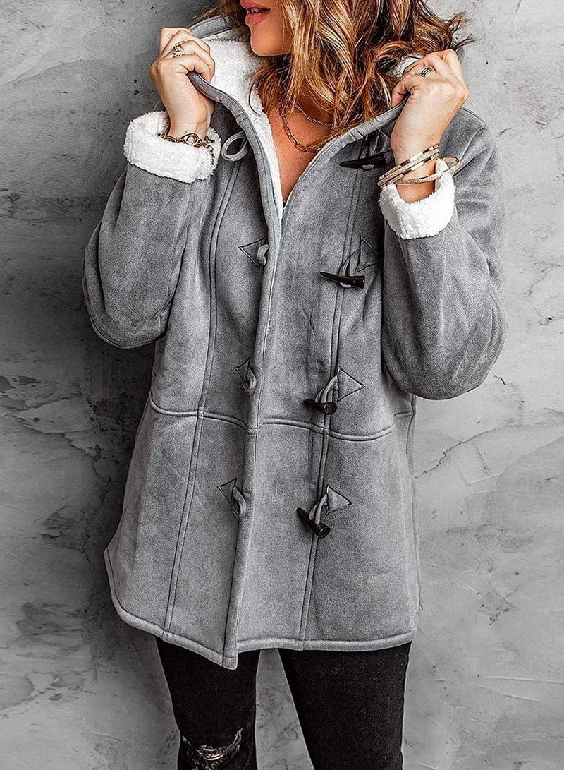Dam Fleecejacka Elegant Design Mjuk Fleece för Kalla Vinterdagar-5