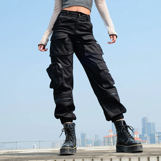 Variant image for Herr Lastbyxor Randig Polyester Spandex-1