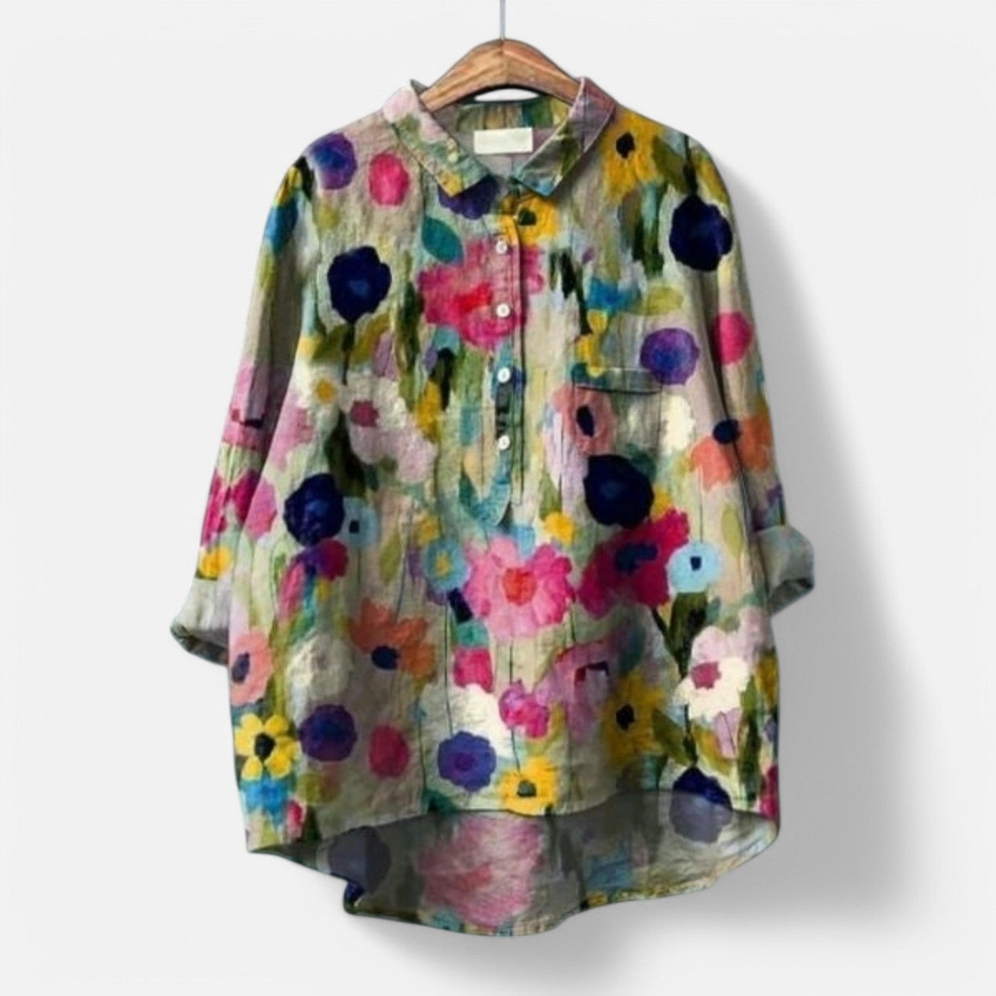 Variant image for Dam Blus Blommönster Elegant Polyester-24