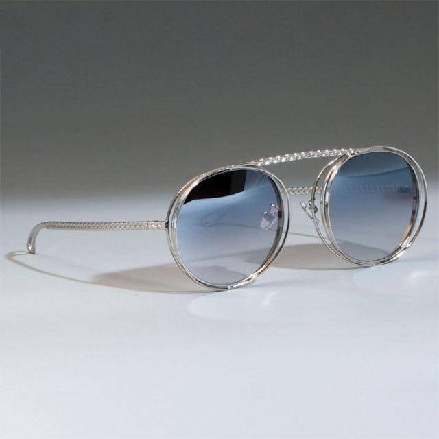 Variant image for Unisex Runda Solglasögon Minimalistisk Aluminium UV400 Skydd-1
