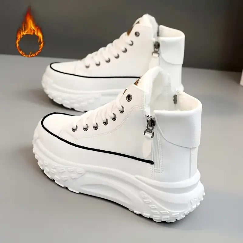 Dam Platåstövlar med Plyschfoder och Termofutter 3