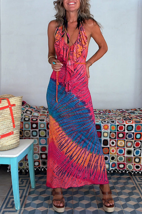 Variant image for Dam Maxiklänning Ruffle Halterneck Bomull Polyester Sommar-1