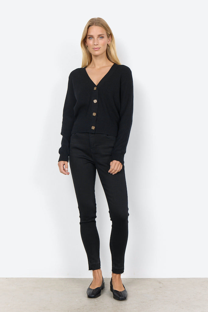 Dam Blus med Stora Knappar Viskosblandning Långa Ärmar-6