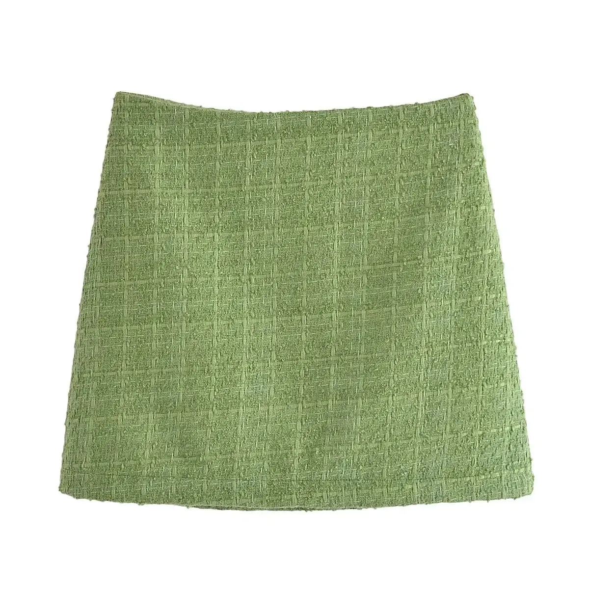 Tvådelat Set Dam i Elegant Tweed med Rock och Jacka – Bekväm Passform och Tidlös Stil 2