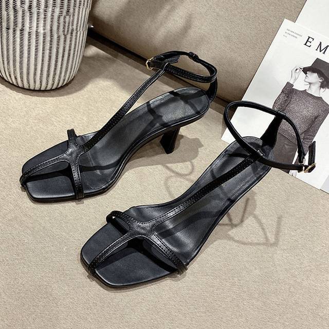 Dam Sandaler Gladiatorer PU-Läder Hög Klack 5-8 cm-6