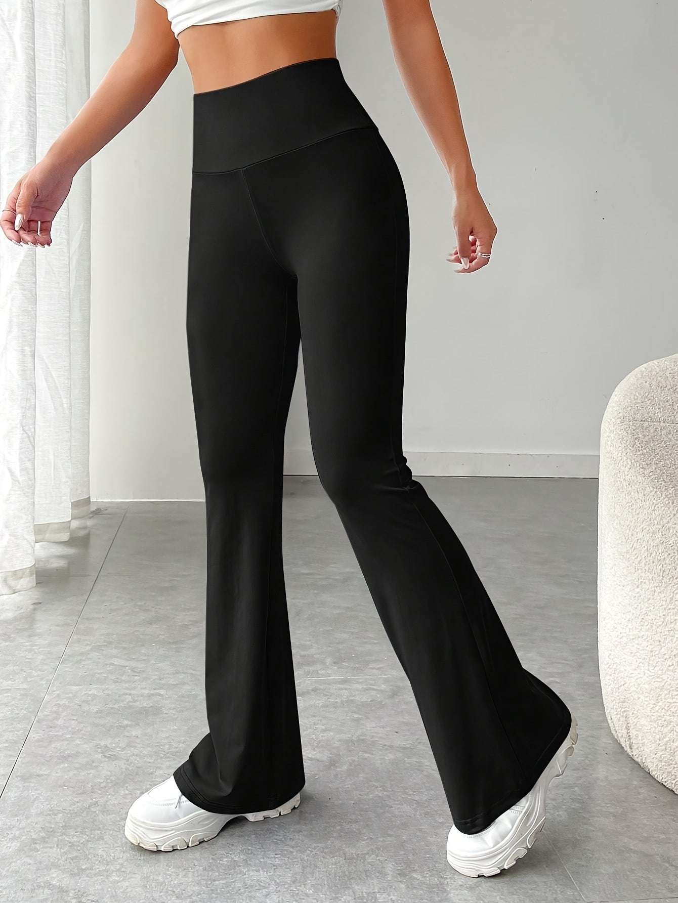 Variant image for Dam Hög Midja Kostymbyxor Slim Fit Flödande Tyg-1