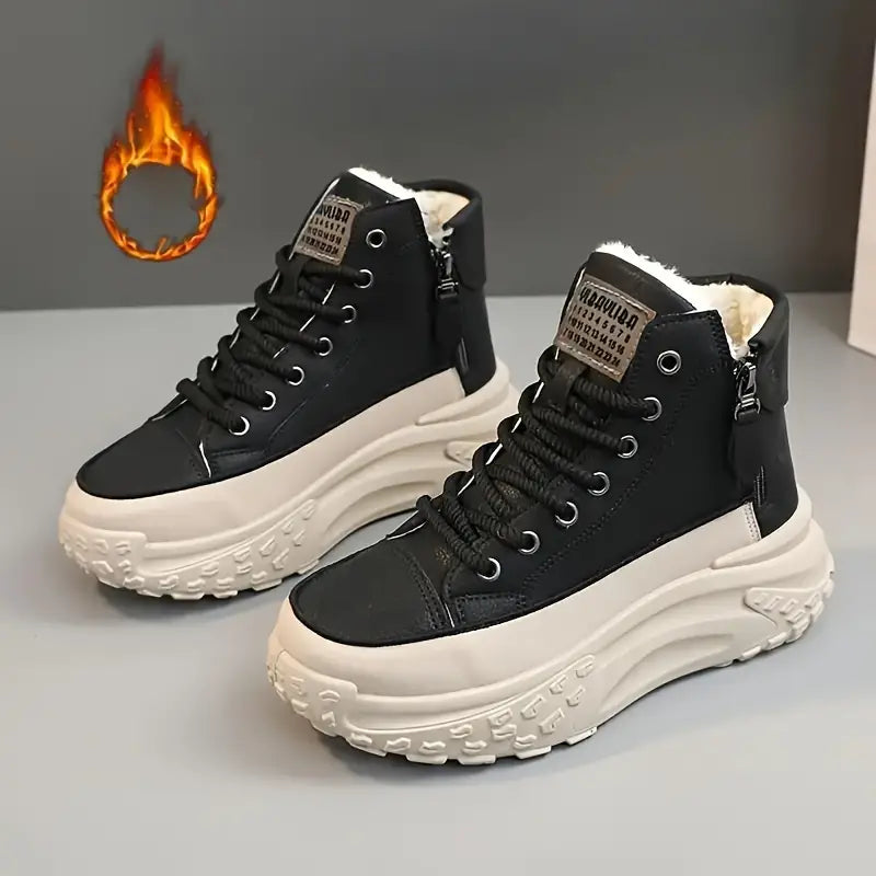 Dam Platåstövlar med Plyschfoder och Termofutter 7