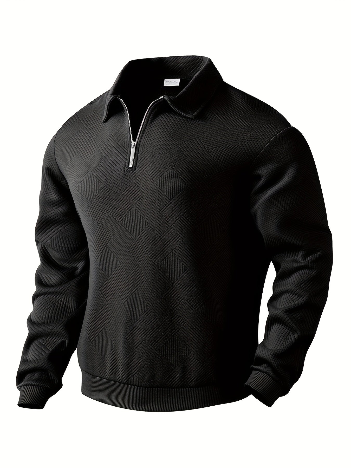 Herr Tröja Zip-up Geometrisk Design 100% Bomull-3