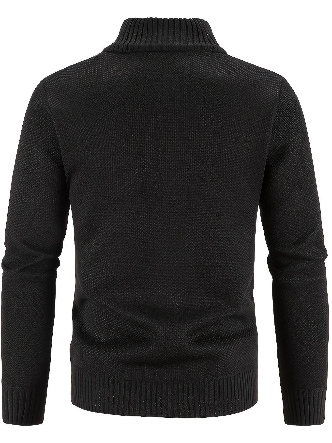 Herrjacka Vinter Zip-Jacka Hög Krage Stickad Design-4