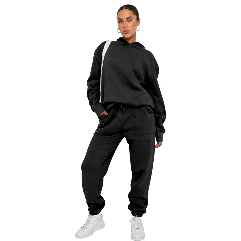 Dam Tracksuit Joggingdräkt med Huva Andningsbart Material-4