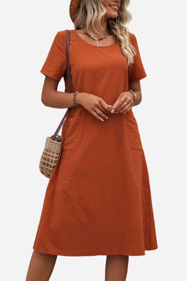 Strandklänning Dam A-linjeformad i Polyester – Bekväm och Elegant för Strand och Sommarfester 1