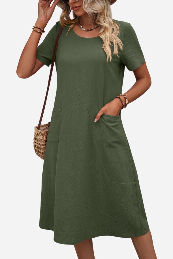 Strandklänning Dam A-linjeformad i Polyester – Bekväm och Elegant för Strand och Sommarfester 6