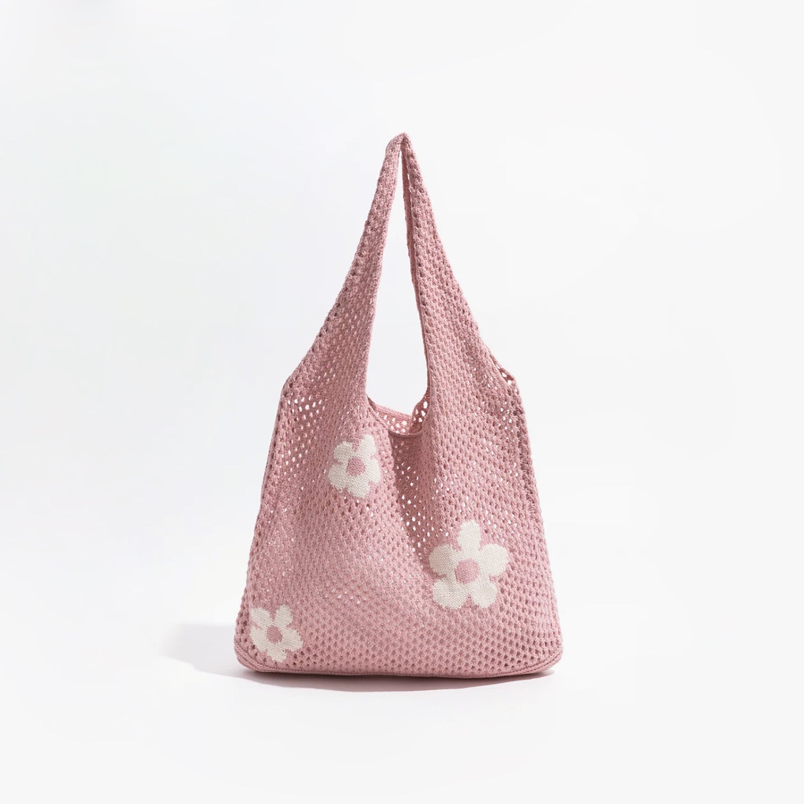 Dam Axelväska Virkad Mångsidig Design i Blandning av Stickgarn 5