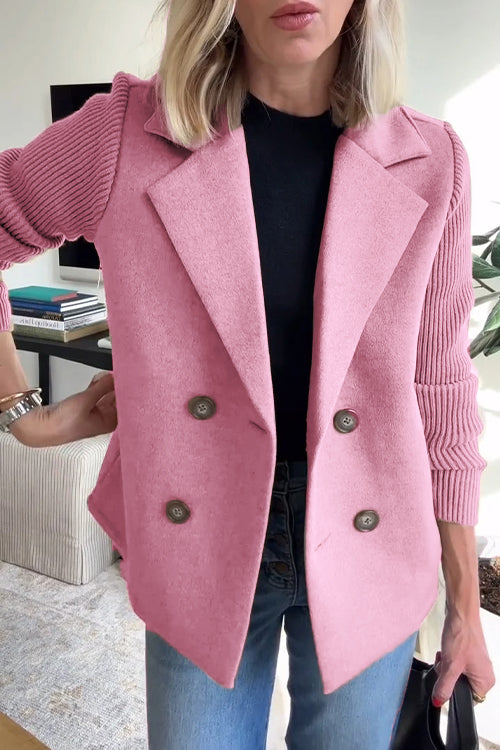 Dam Blazer med Kontrasterande Ärmar i Polyester och Elastan-1