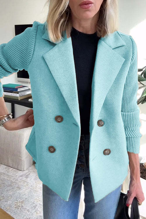 Variant image for Kvinna Blazer Dubbelknapp Rutig Polyester Elastan-19