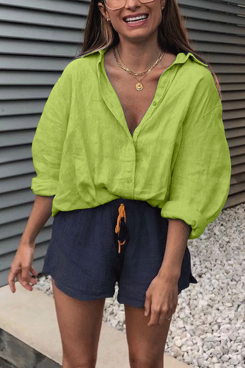 Dam Skjorta Långärmad Trendig Design i Bomull och Polyester-4