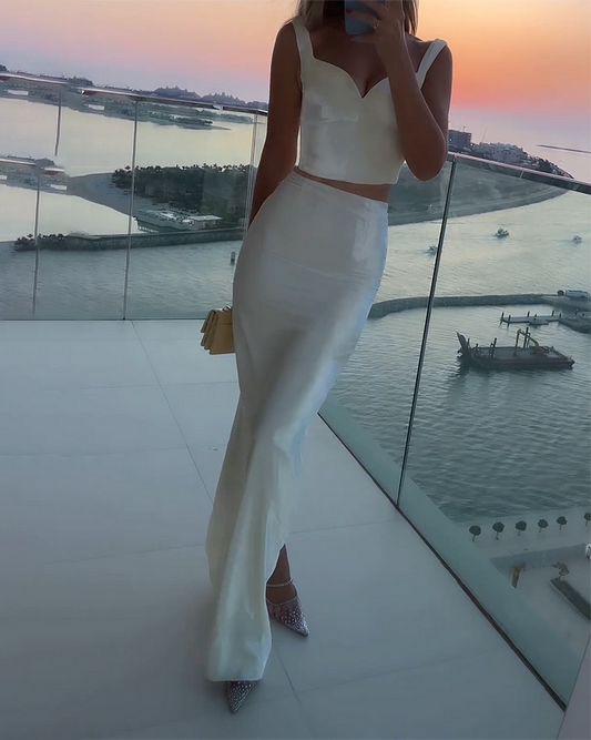 Dam Tvåpartdräkt Elegant Polyester Elastan-1
