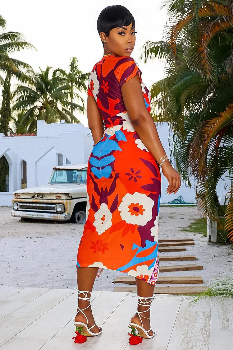 Fina Dam Klänningar Midi Bodycon Blommig Design Hållbart Material 2
