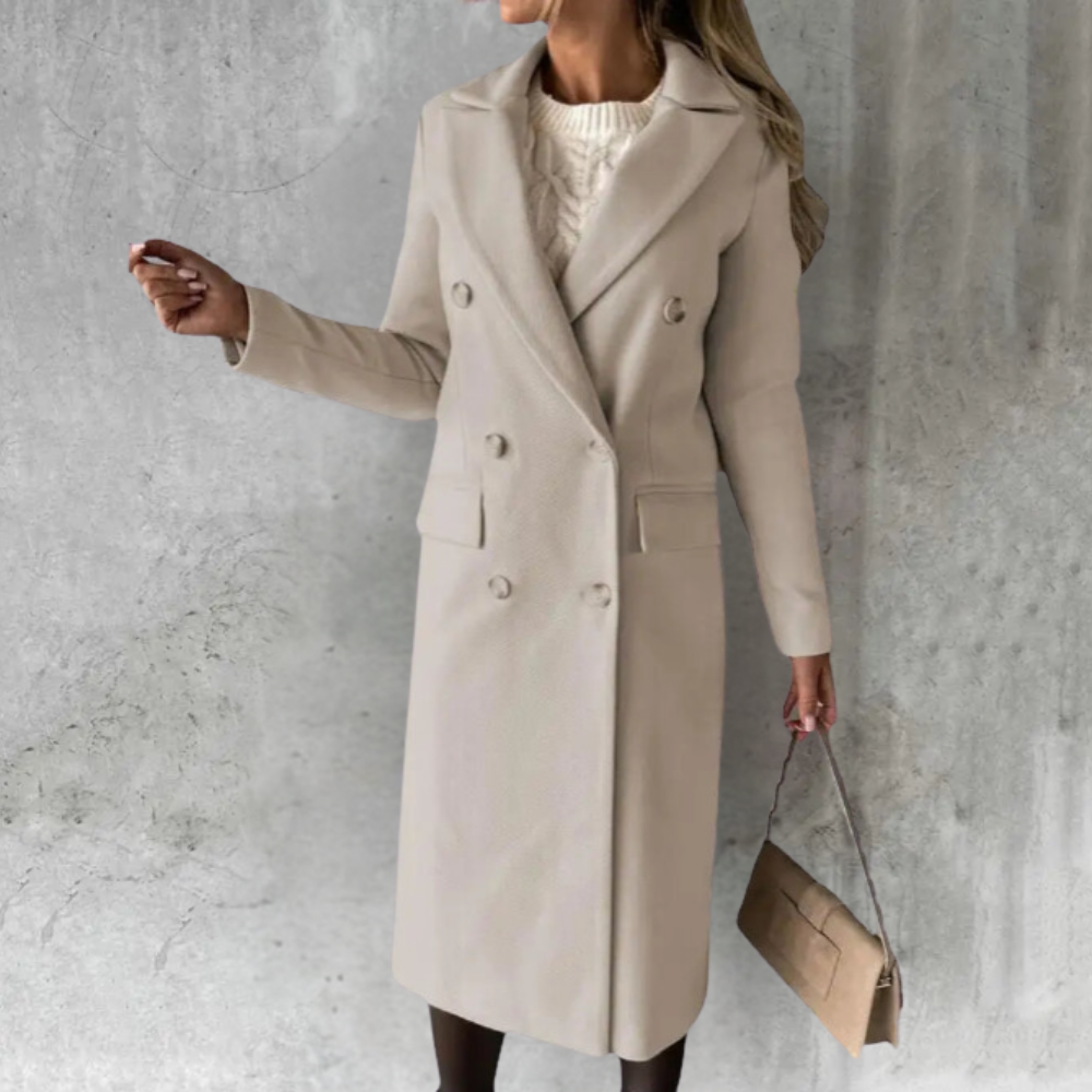 Dam Trench Coat Klassisk Ull-5
