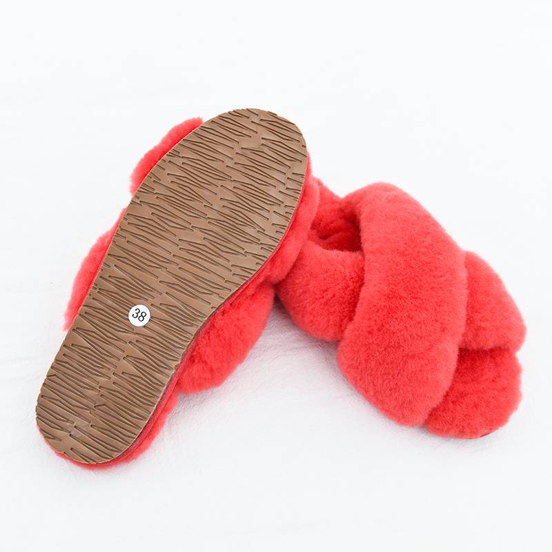 Dam Sandaler Plysch Gummi Platta Slippers-2