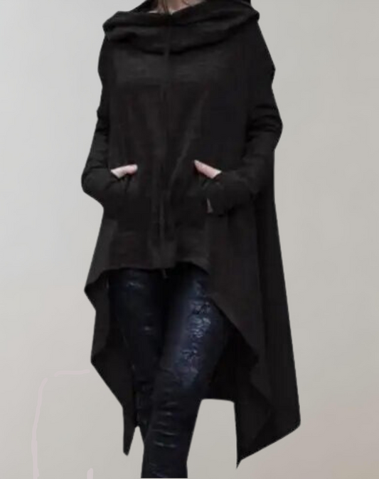 Dam Lång Vinterjacka Trendig Polyester med Justering i Midjan 1