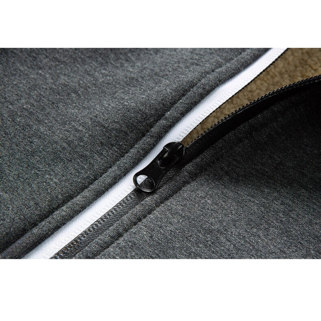 Mäns Vinterjacka med Huva och Fleecefoder – Slitstarkt Material för Kalla Vinterförhållanden 5