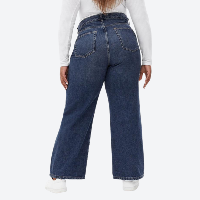 Kvinnors Utsvängda Jeans Elastisk Denim Hög Midja-3