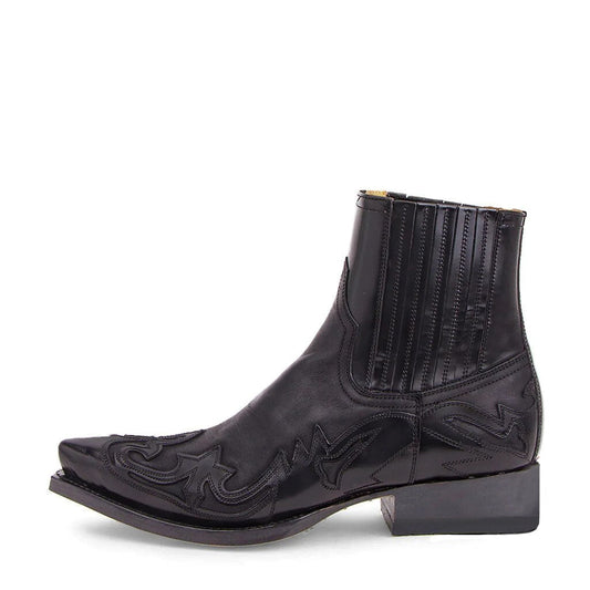 Unisex Cowboystövlar Läder med Broderi-1