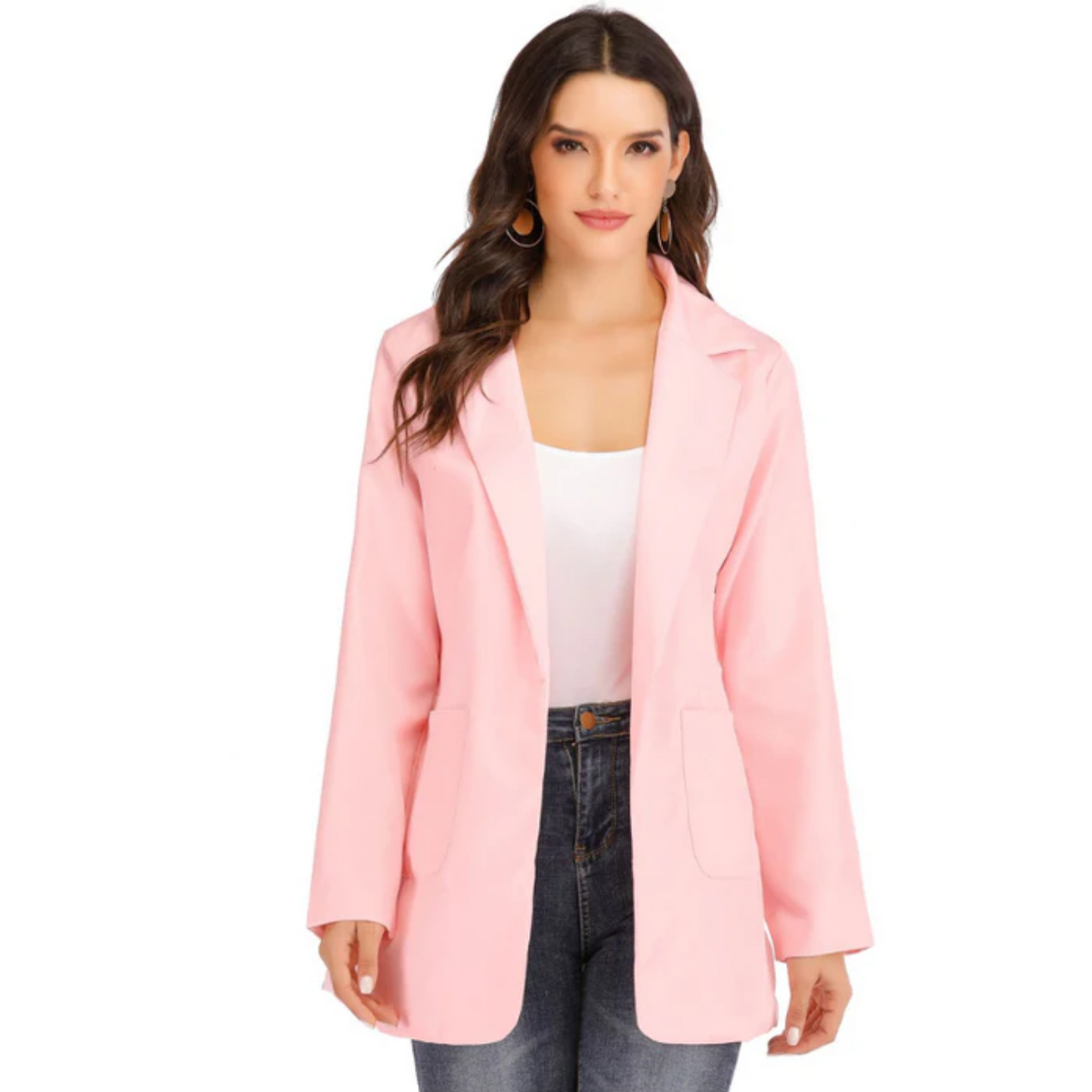 Dam Blazer Snävt Klippt Modern Design Högkvalitativt Tyg-2