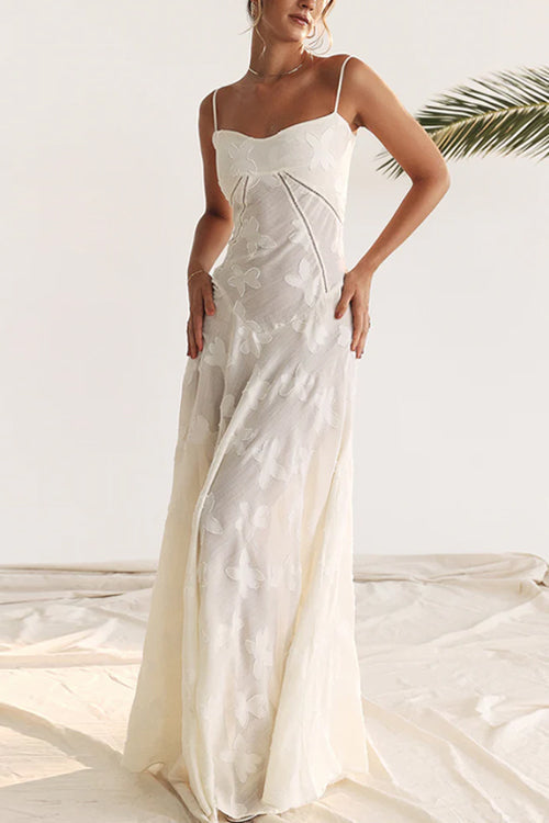 Variant image for Dam Maxiklänning Spaghetti-bärare Blommor Bomull Polyester-7