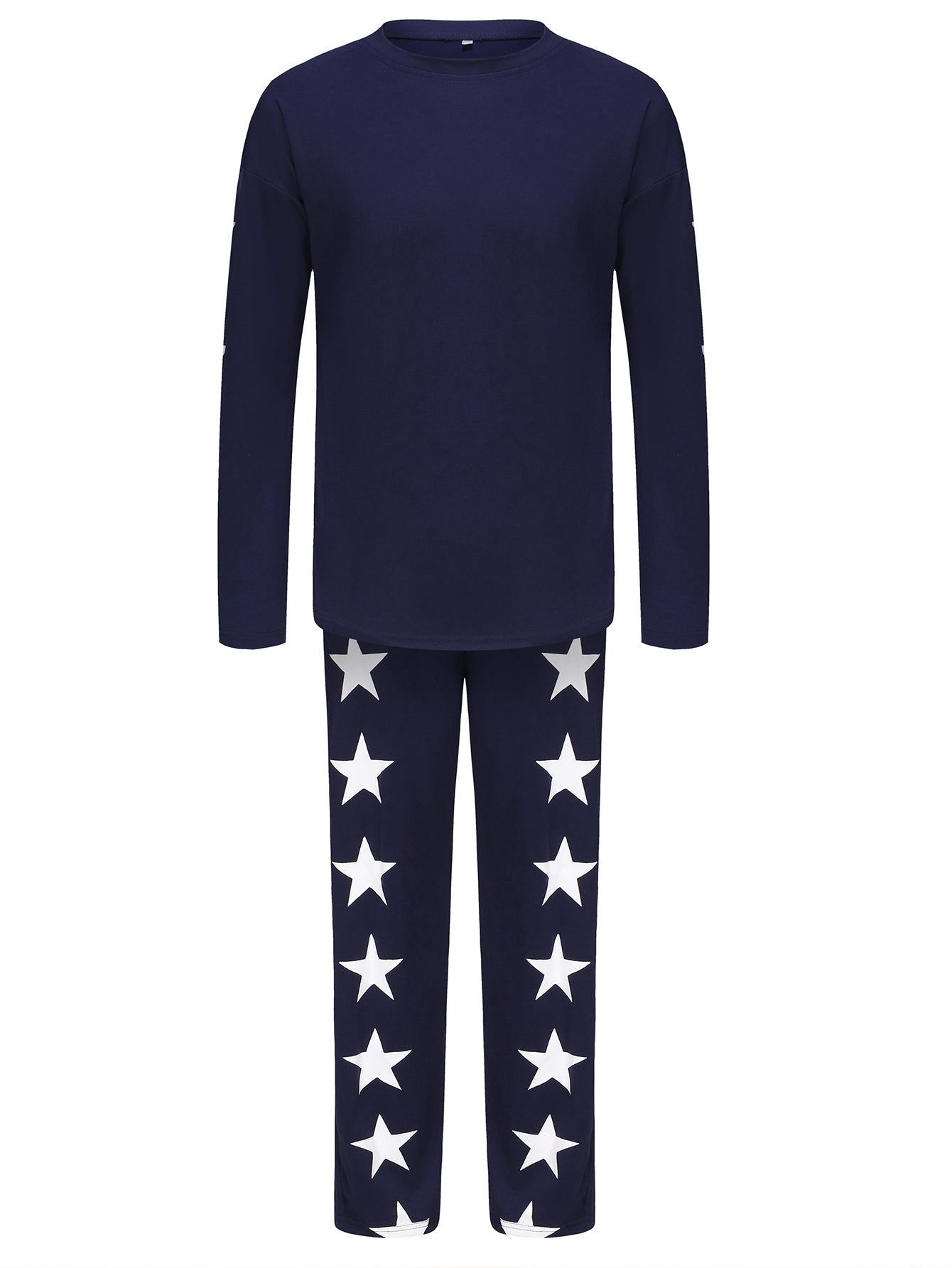 Tvådelat Set Dam Långärmad Joggingbyxor Polyester Elastan-3