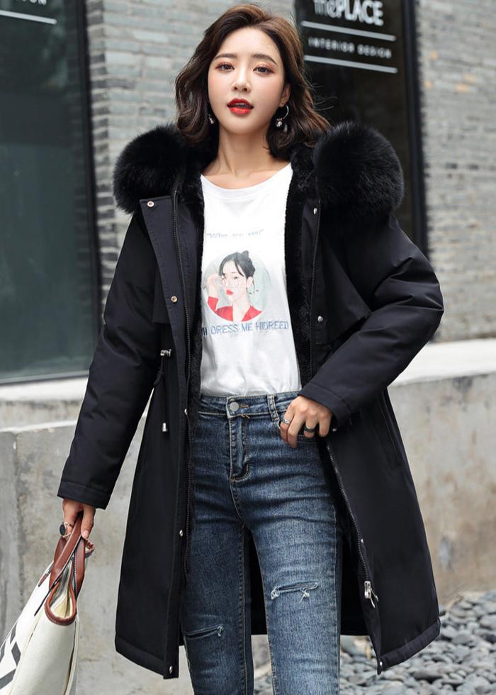 Variant image for Dam Vinterparkas Medium Längd med Fleecefoder och Konstpäls-4