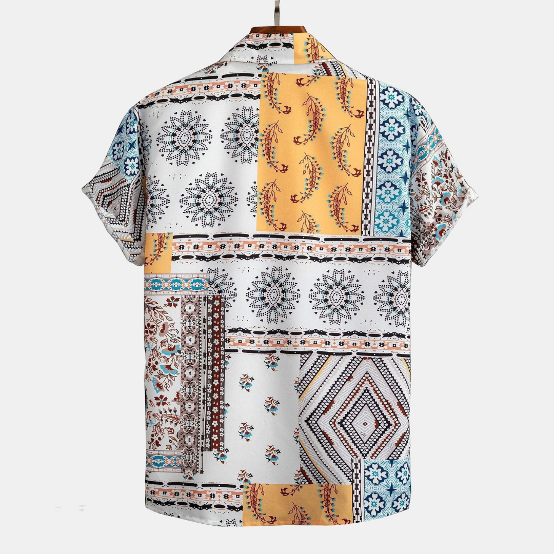 Herrar Sommaruppsättning Skjorta och Shorts Färgglad Polyester-4