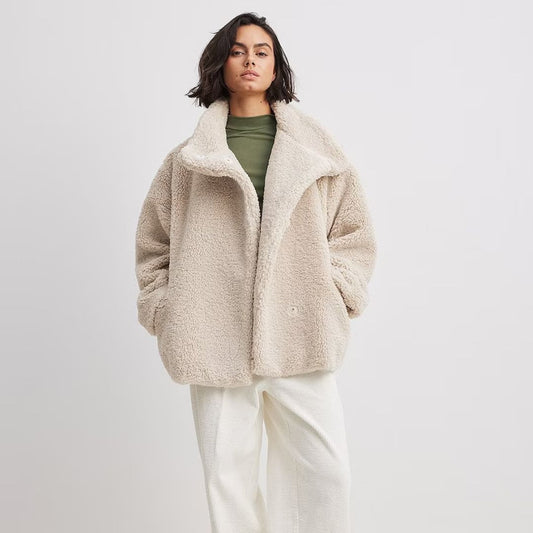 Dam Kappa i Konstgjord PĂ€ls Elegant Beige 1