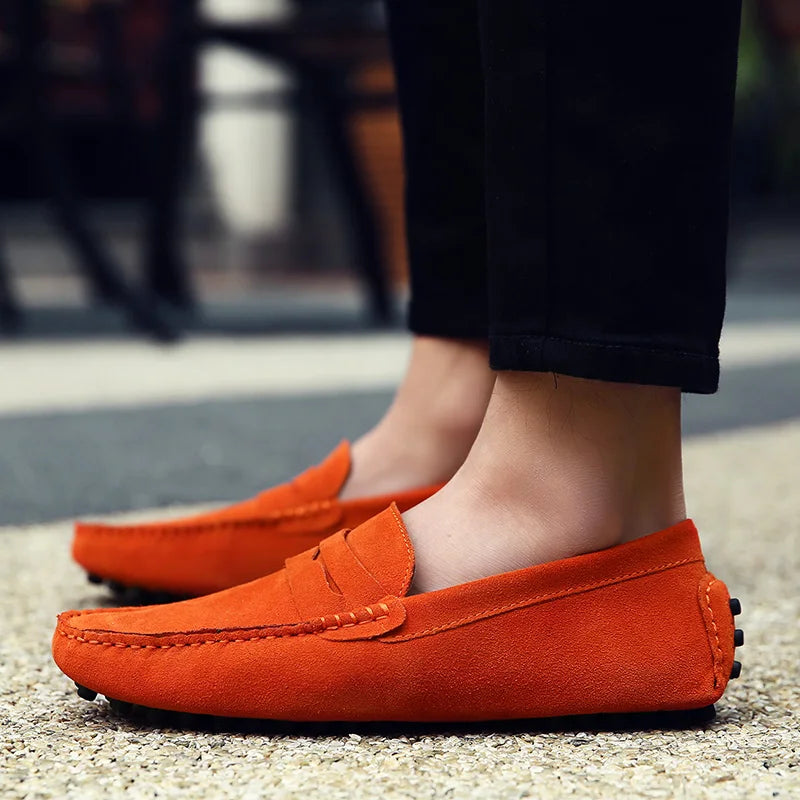 Herrmockasiner i Mocka med Vadderad Innersula och Slip-Resistent Gummisula – Tidlös Design för Alla Tillfällen 3