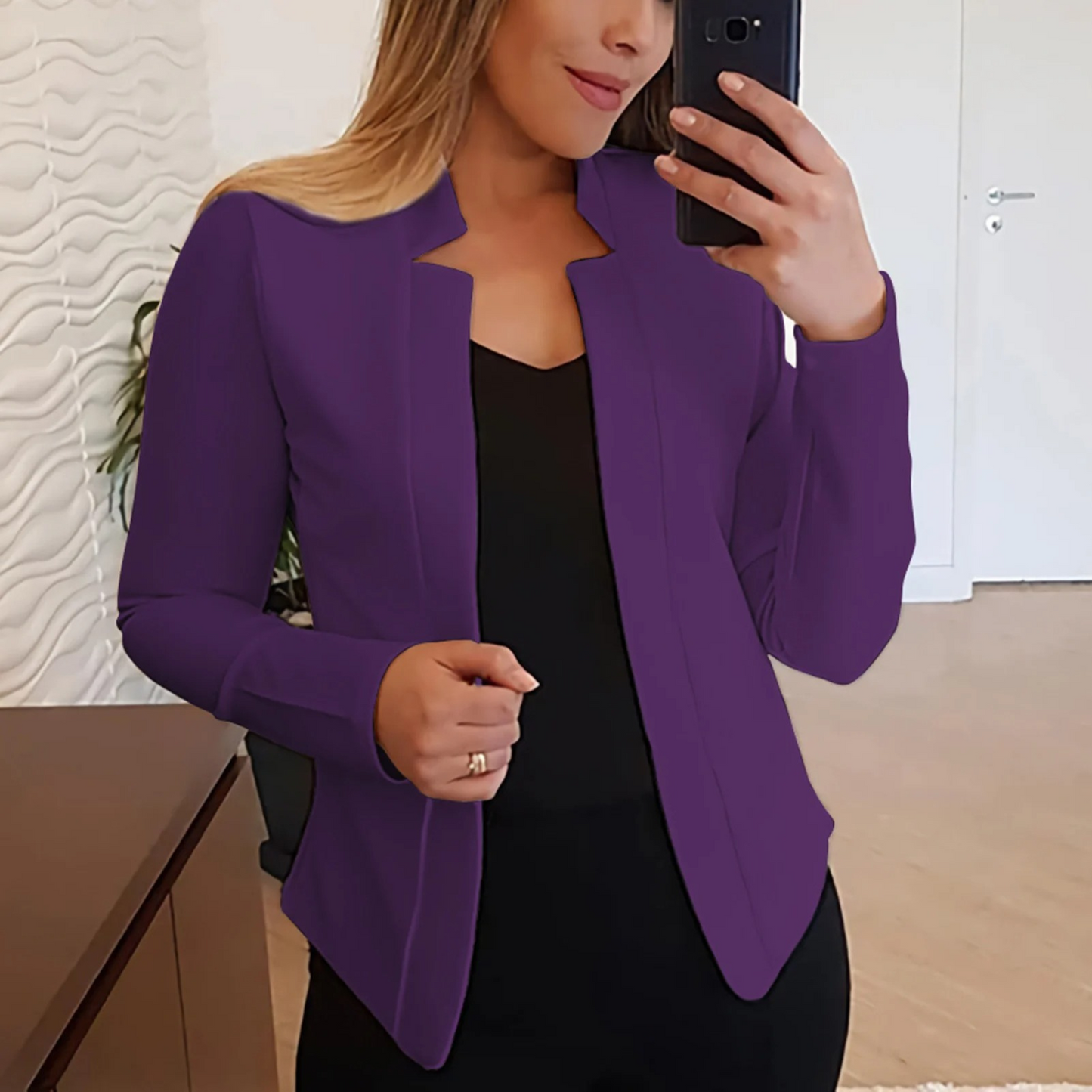 Variant image for Dam Blazer Skräddarsydd Polyester för Kontorsarbete Elegant Design-13