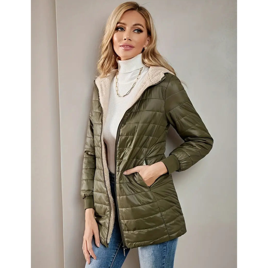 Kvinnors Huvjacka Voluminös Polyester Isolerad 8