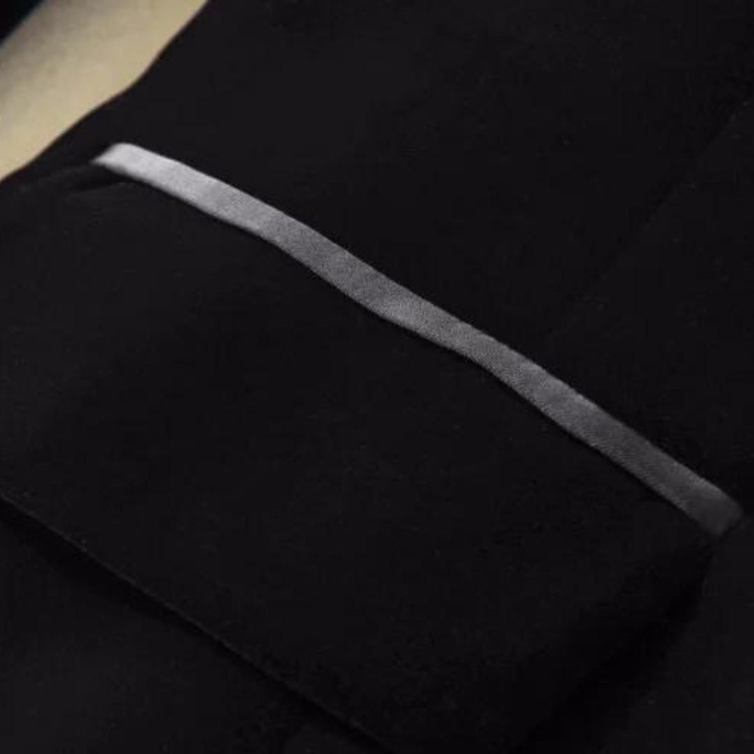 Dam Blazer i Sammet med Satin Detaljer – Klassisk Passform, Långa ärmar, Elegant och Tidlös Design 6