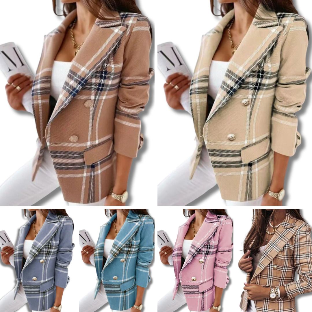 Kvinnors Blazer Lång Ärmar Elegant Högkvalitativt Tyg-2