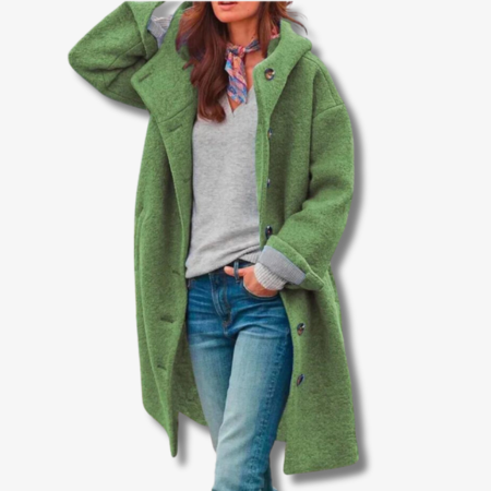 Damjacka Lång Fleece Värmande Elegant Design-1