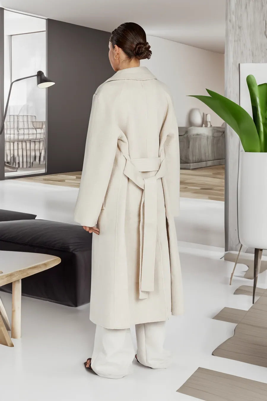 Kvinnors Trenchcoat Lång Oversized Polyester 4