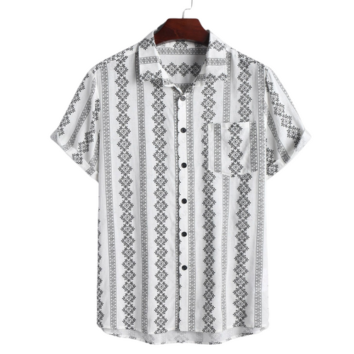 Herrskjorta Modern Bomull med Framficka Stylish Comfort-1